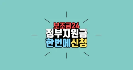 정부지원금 한번에 신청 보조금24