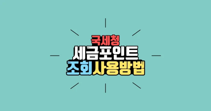 세금포인트 사용법 조회-사용처 총정리